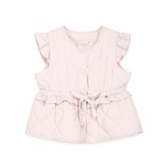 Áo khoác gile phao Perimitz xuất Hàn màu hồng bé gái size 100-140 (1 số thiếu dây nơ)