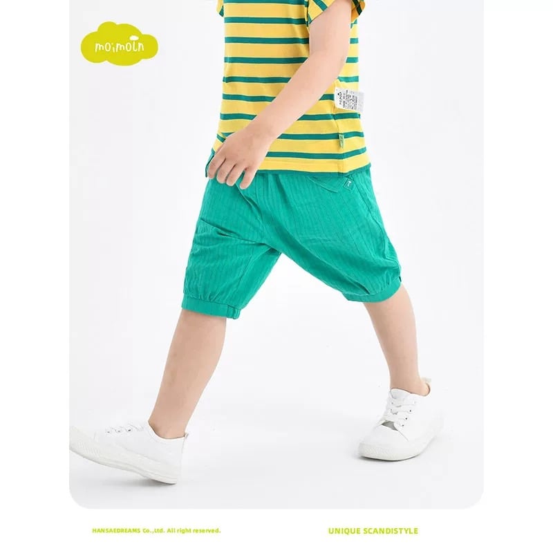 Quần ngố Moimoln xuất Hàn 2 màu cam/xanh cho bé size 90-130