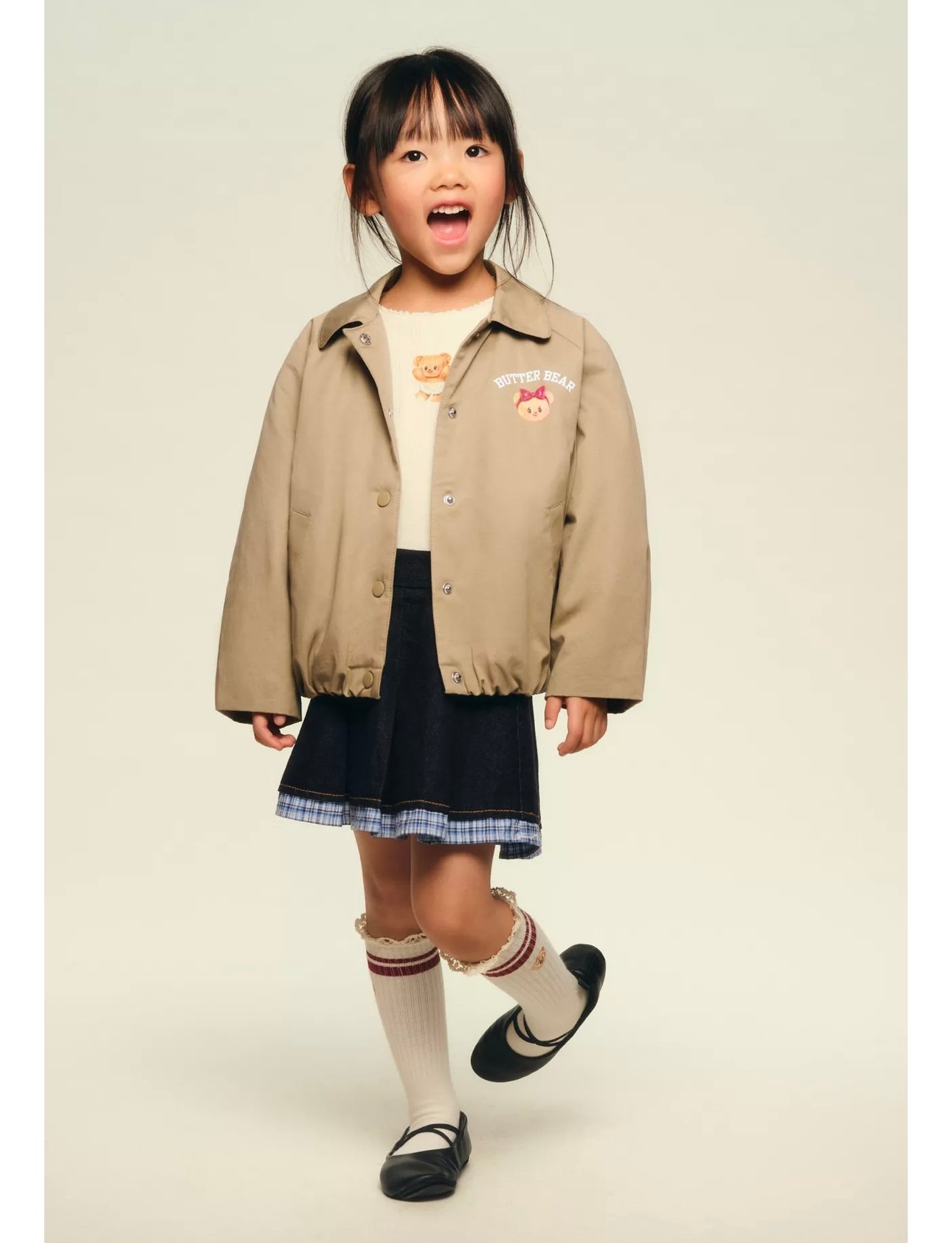 Áo khoác kaki chần bông ZR màu nâu Butter cho bé size 1-6y