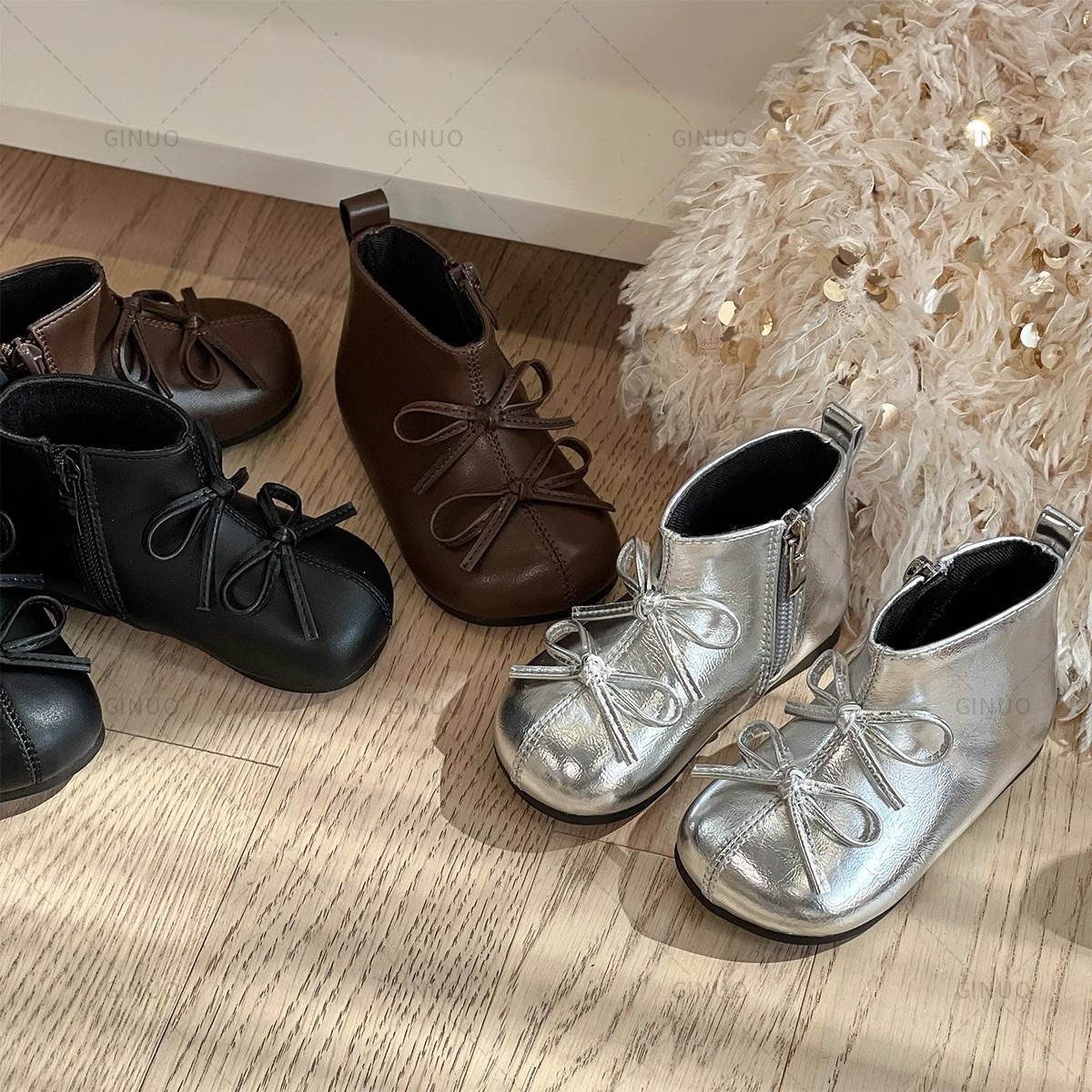 A334 - Bốt đính nơ siêu mềm cho bé gái size 22-30