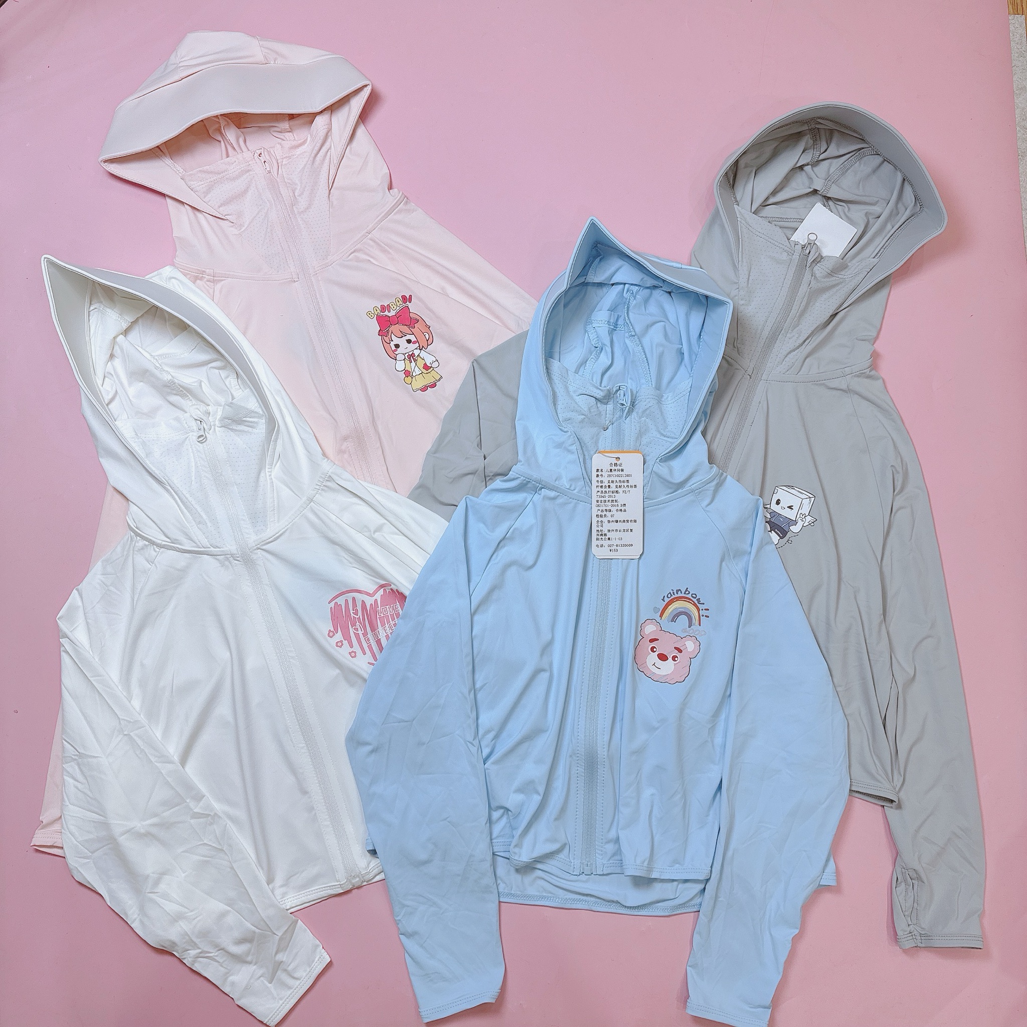 Áo khoác chống nắng +50UPF vải làm mát hoạ tiết nhiều màu cho bé size 110-160 (họa tiết ngẫu nhiên)