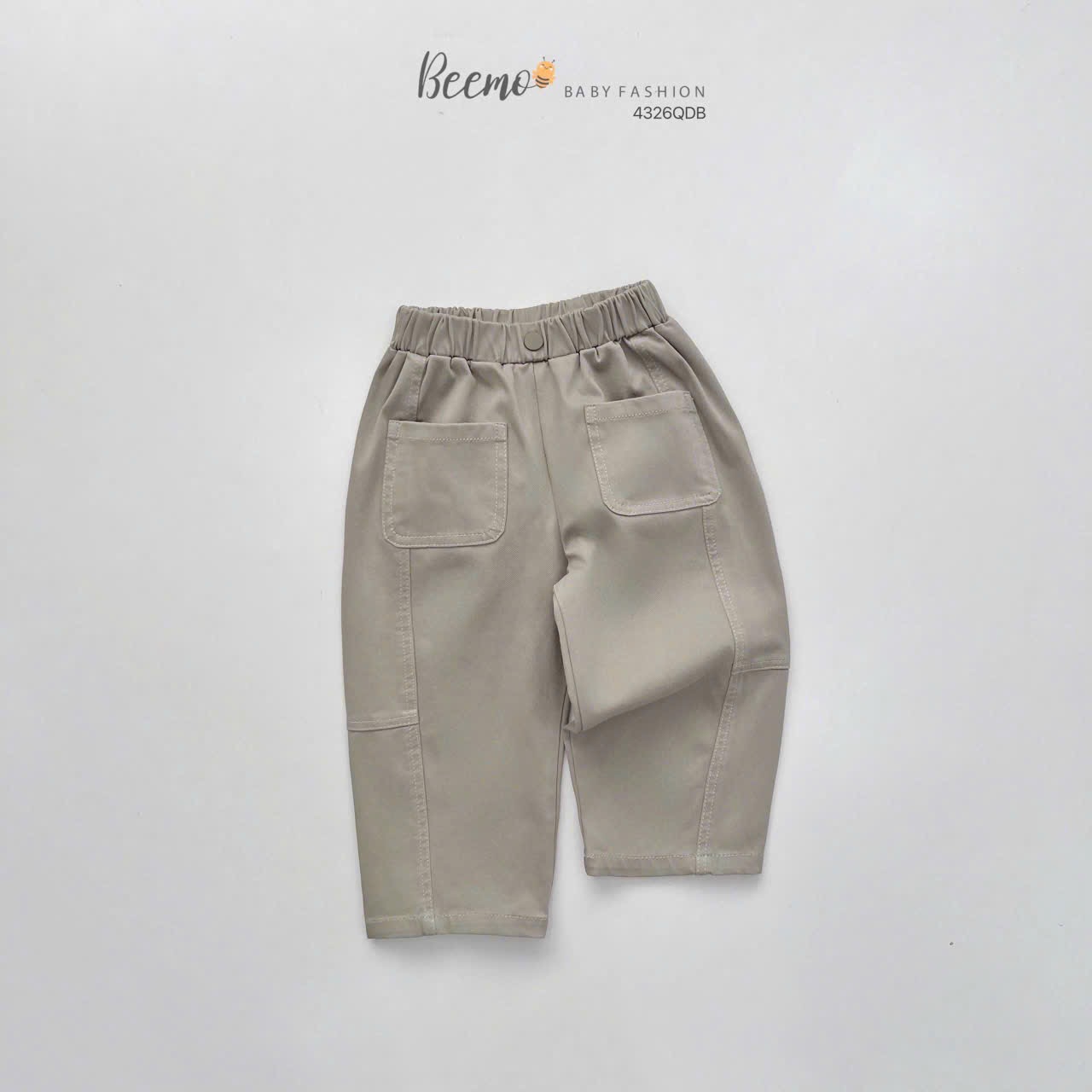 4326QDB - Quần kaki ống rộng Beemo 2 màu đen/be bé trai size 90-130