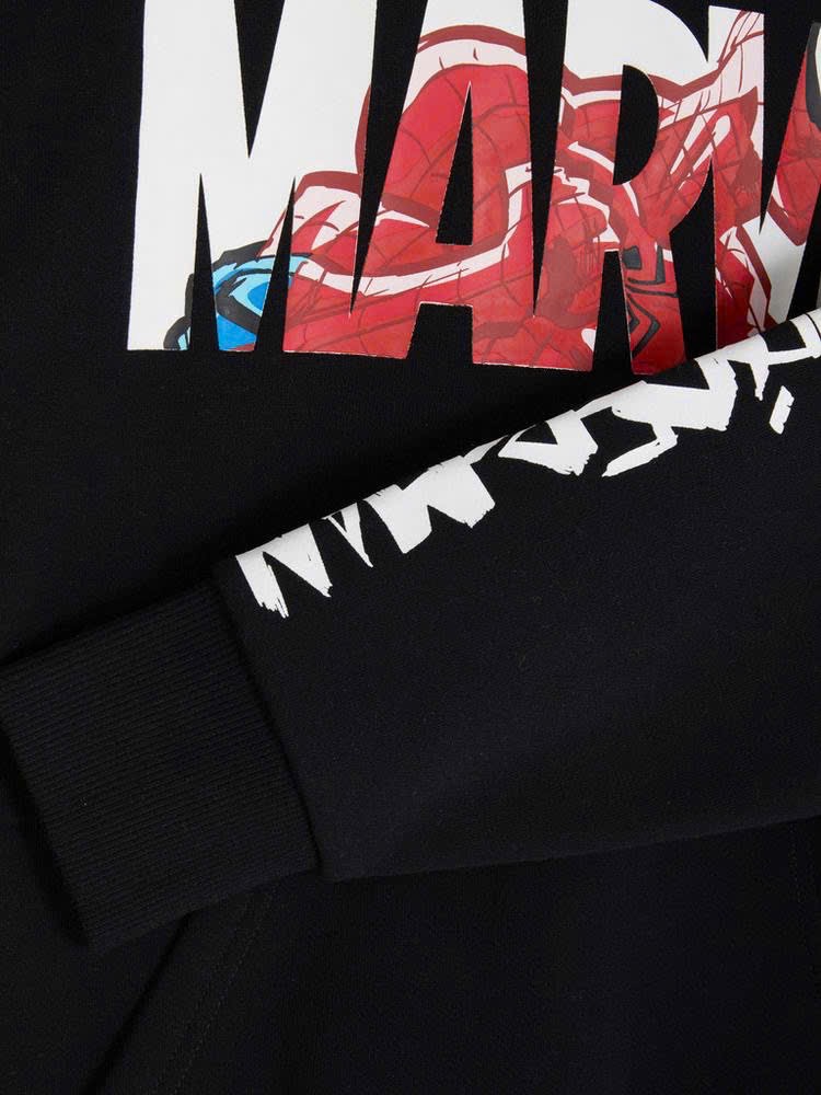 Bộ nỉ Pri.mark màu đen Marvel cho bé size 7-15y