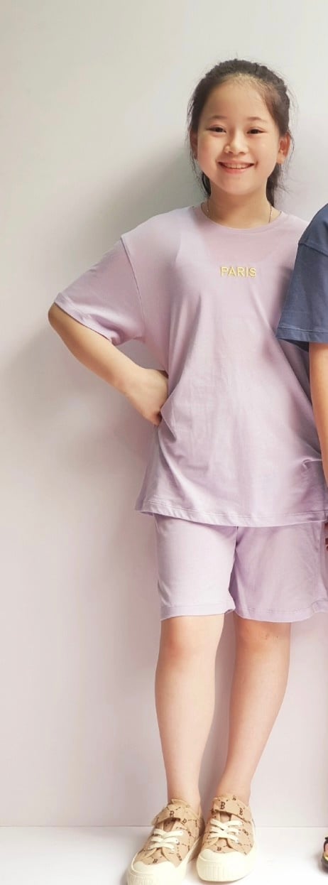 Bộ cotton Bee Mon nhiều màu thêu chữ ngực Paris / Seoul size 110 - 160