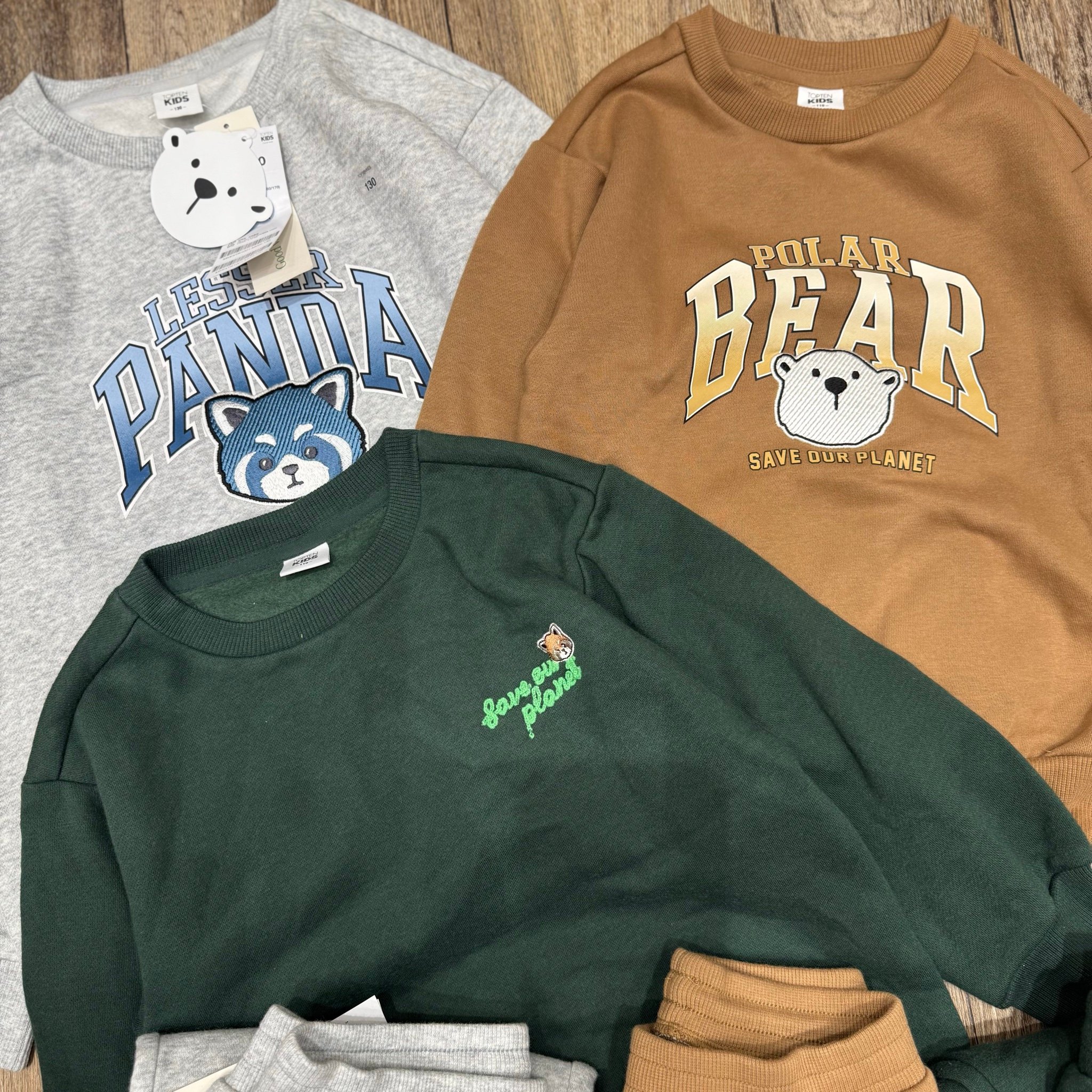 Bộ nỉ bông Topten 3 mẫu cho BTBG size 110 - 170