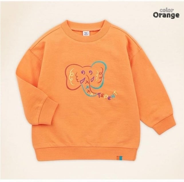 Áo nỉ da cá Molli Melli hình voi 2 màu kem / cam 90 - 130