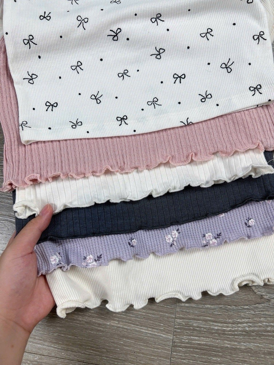 Áo thun tăm GGJJ dư xịn nhiều màu cho bé gái size 2-8y