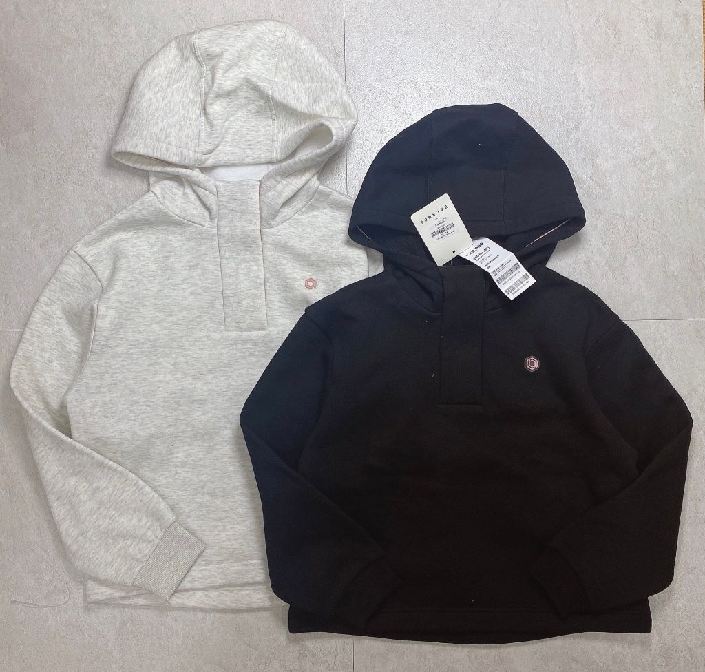 Áo nỉ hoodie Topten kéo khóa cổ 2 màu ghi / đen Bé Gái size 130 - 170