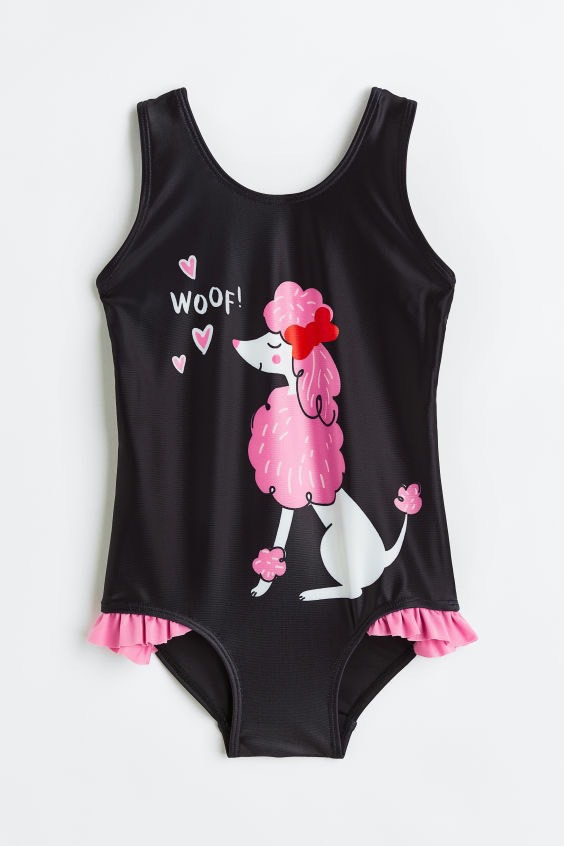 DB00023 - Bộ bơi liền màu đen hình cừu Woof size 2 - 10y