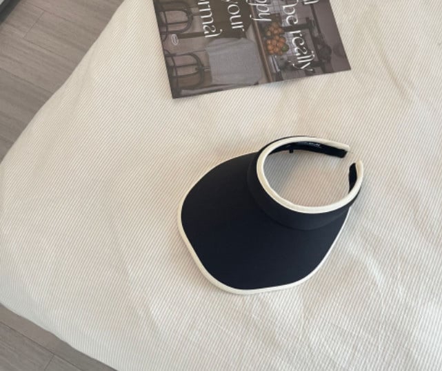 Mũ đi biển trơn màu vành lượn sóng BG