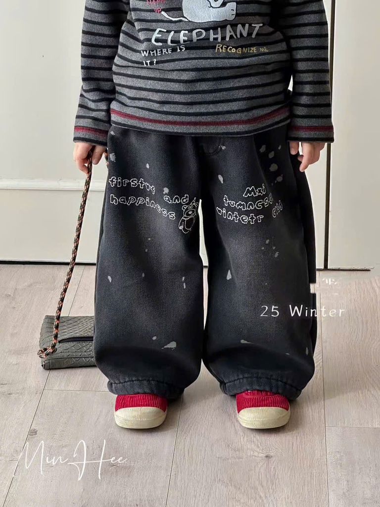 K5959 - Quần jean lót nỉ mềm ấm dáng suông cho bé size 90-130