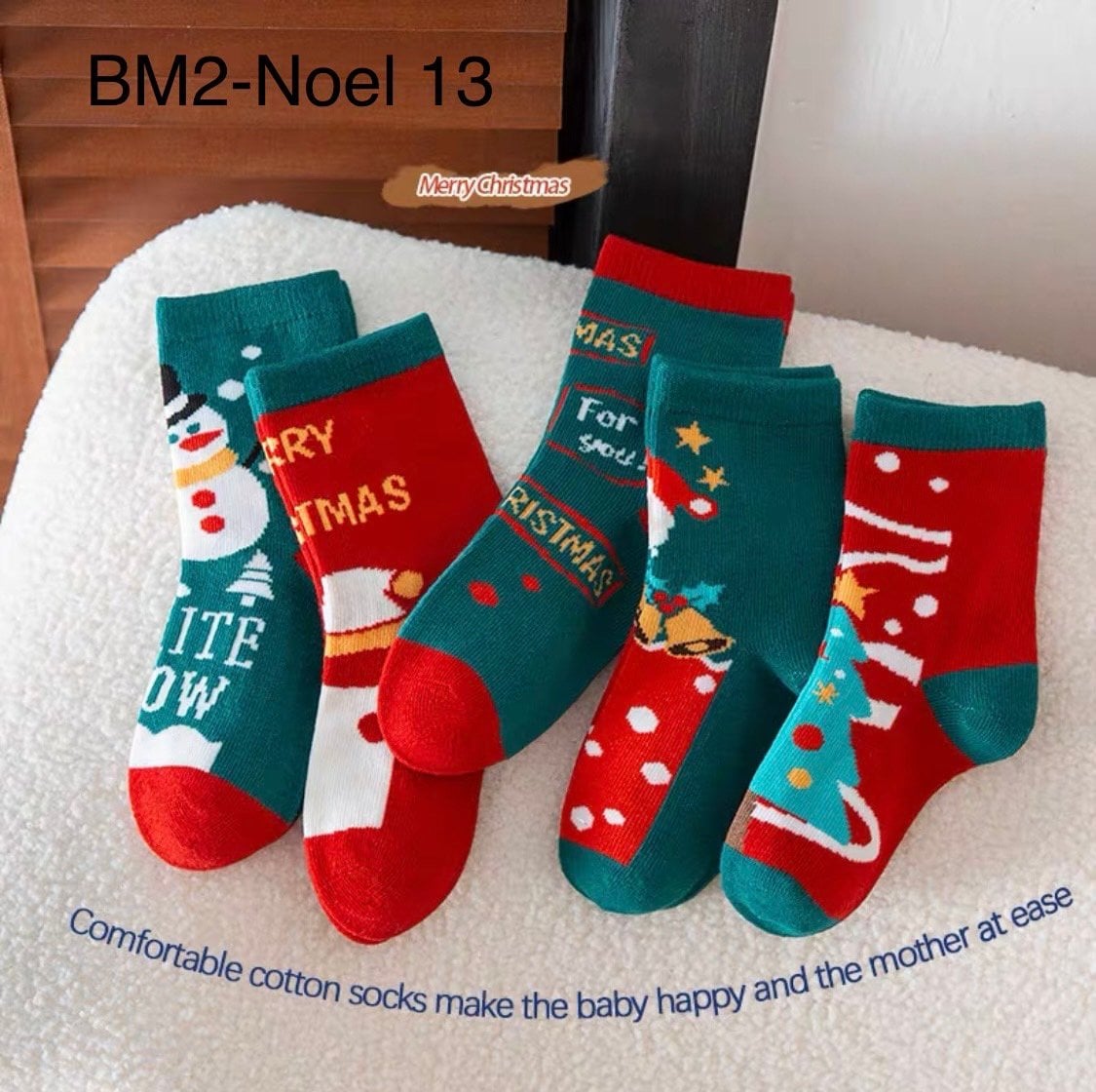 Set 5 tất Noel BTBG size 3 - 12y ( Bảng màu 2 )