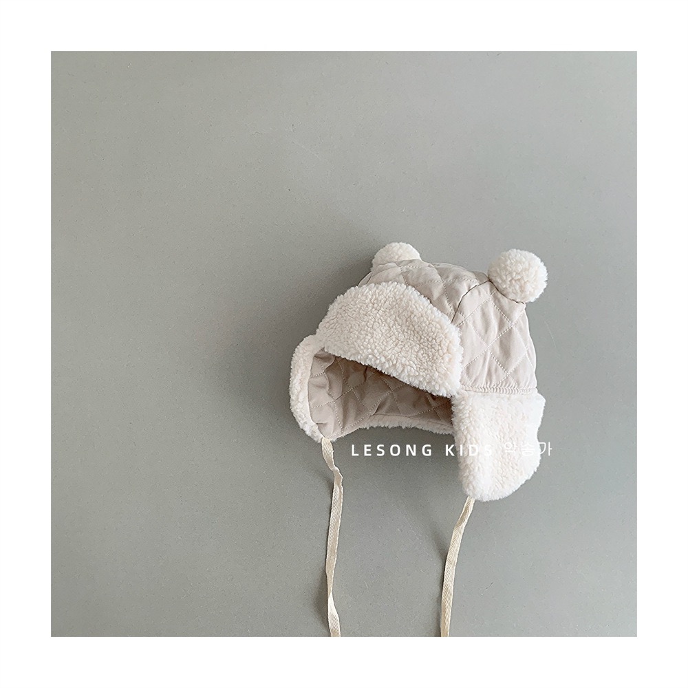 Mũ phi công chần bông tai gấu nhiều màu cho bé size 6m-2y