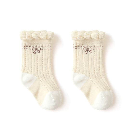 Tất lưới cao tới bắp chân Nemo baby in hình nơ viền cổ 5 màu