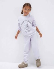 Bộ nỉ bông GGJJ màu tím hình gấu cho bé size 12m - 8y