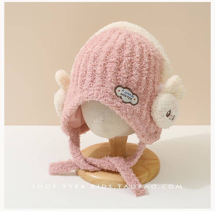 Mũ len giả bịt tai nhiều màu cho bé size 2-8y