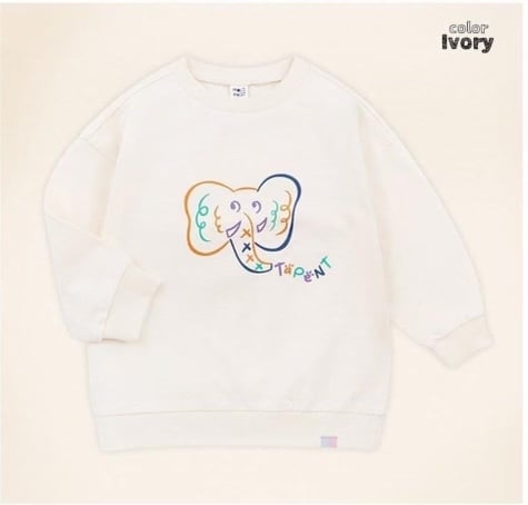 Áo nỉ da cá Molli Melli hình voi 2 màu kem / cam 90 - 130