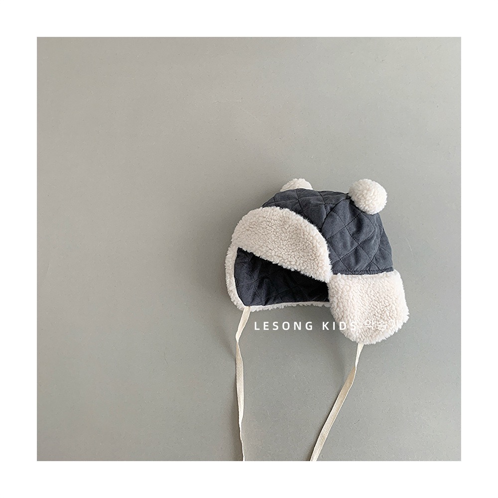 Mũ phi công chần bông tai gấu nhiều màu cho bé size 6m-2y