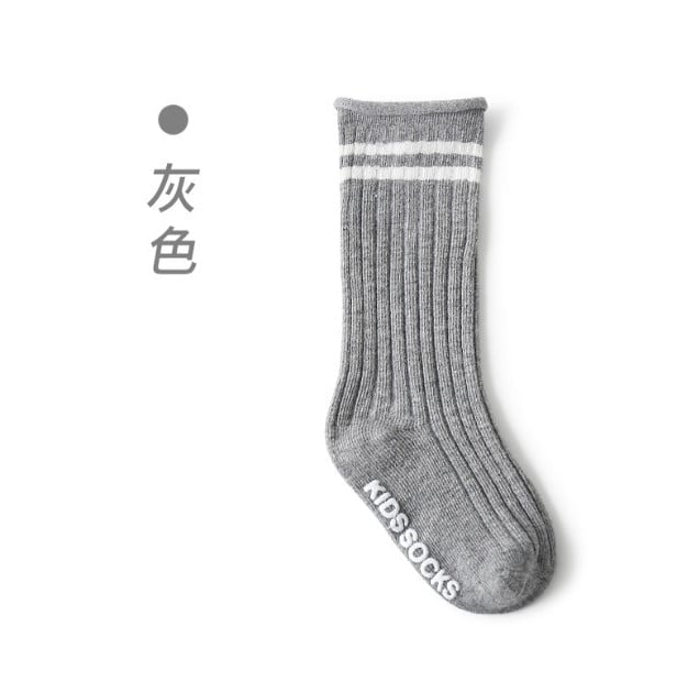 Tất len cao tới gối Mumudora kẻ viền 7 màu