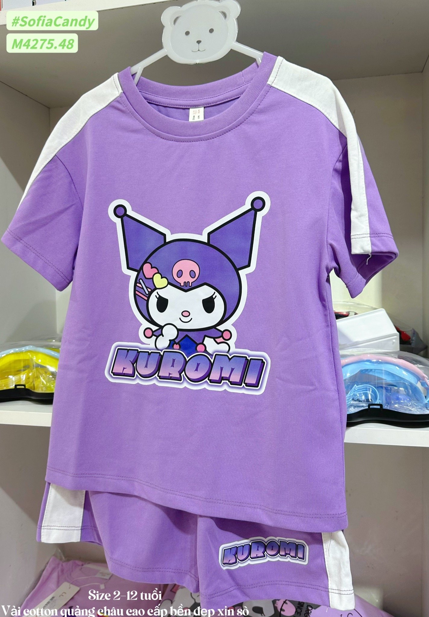 M4275 - Bộ cotton Mia Kids Kuromi tím BG size 2-12y