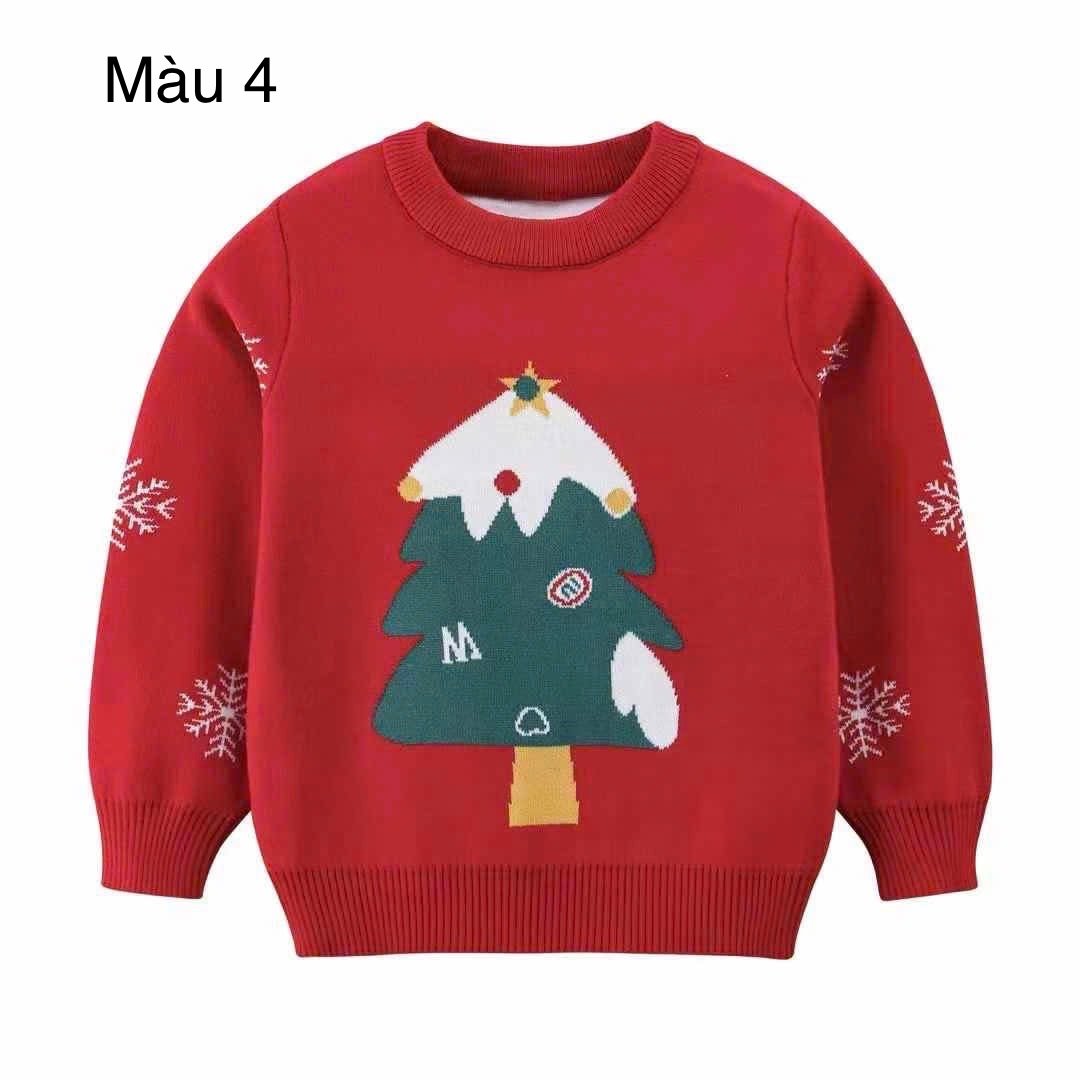 Áo len hoạ tiết Noel nhiều màu cho bé size 2-7y