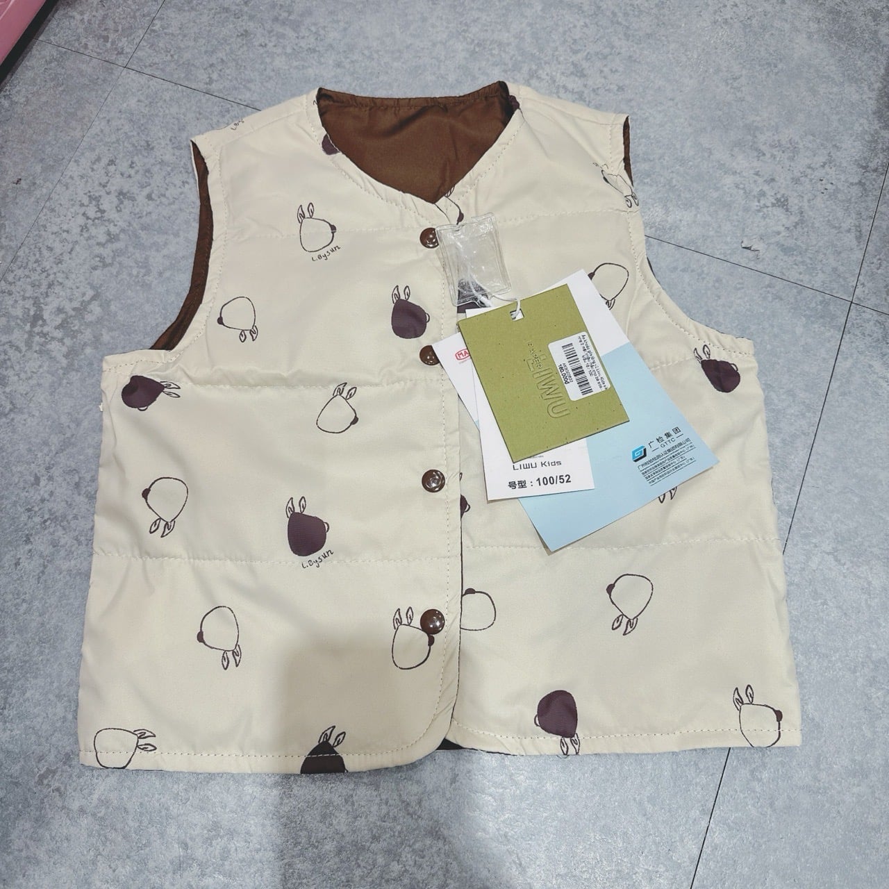 Áo khoác gile lông vũ Liwu Kids siêu nhẹ 2 mặt nhiều mẫu cho bé size 90 - 130