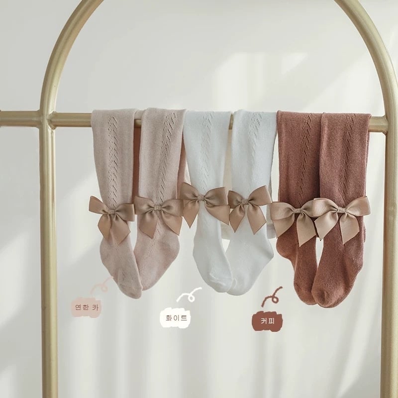 Quần tất len lưới đính nơ 4 màu Nemo Baby