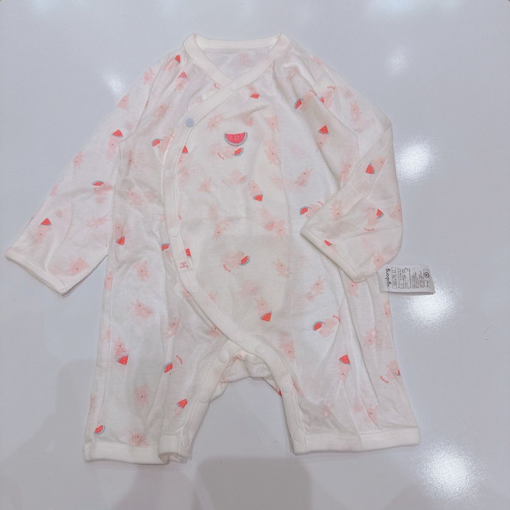 Body đùi cotton giấy Agabang xuất Hàn màu hồng thỏ dưa hấu size 70/80