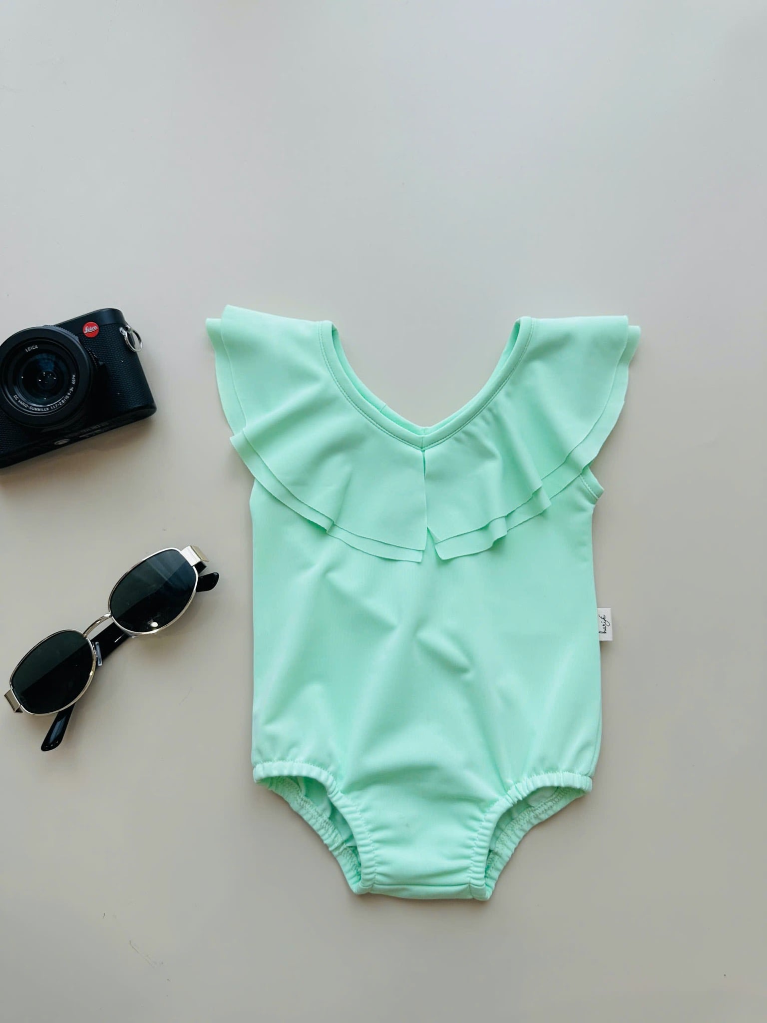 DB00033 - Bộ bơi harifa liền thân cổ V bèo nhiều màu cho bé gái size 1-6y