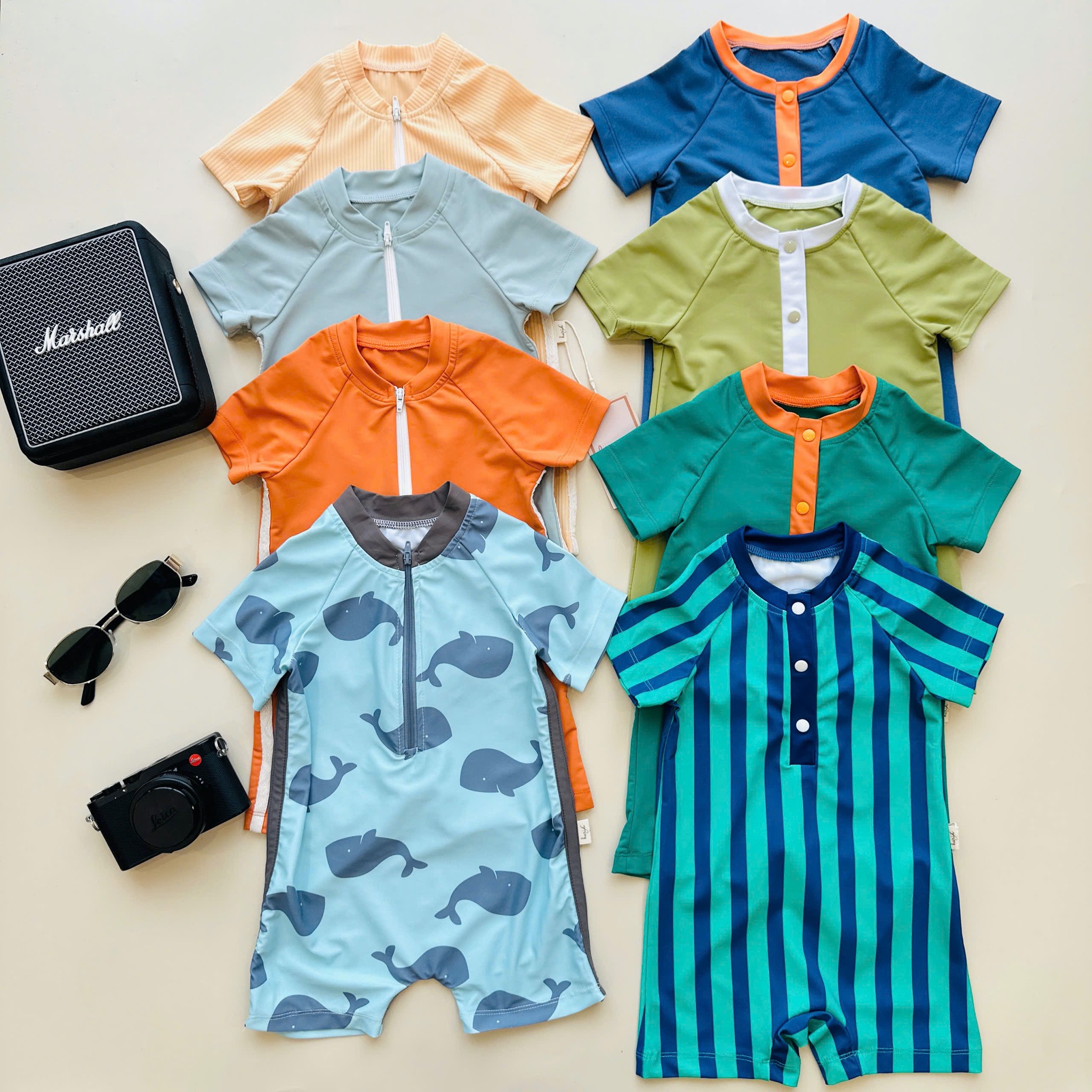 Bộ bơi Harifa liền thân cổ trụ nhiều màu cho bé trai size 1-6y