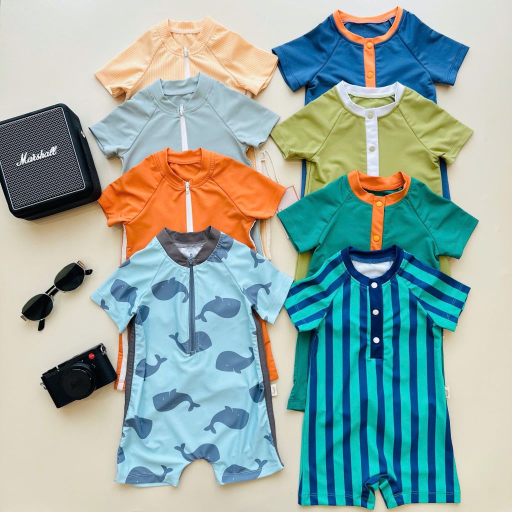 Bộ bơi Harifa liền thân cổ trụ nhiều màu cho bé trai size 1-6y