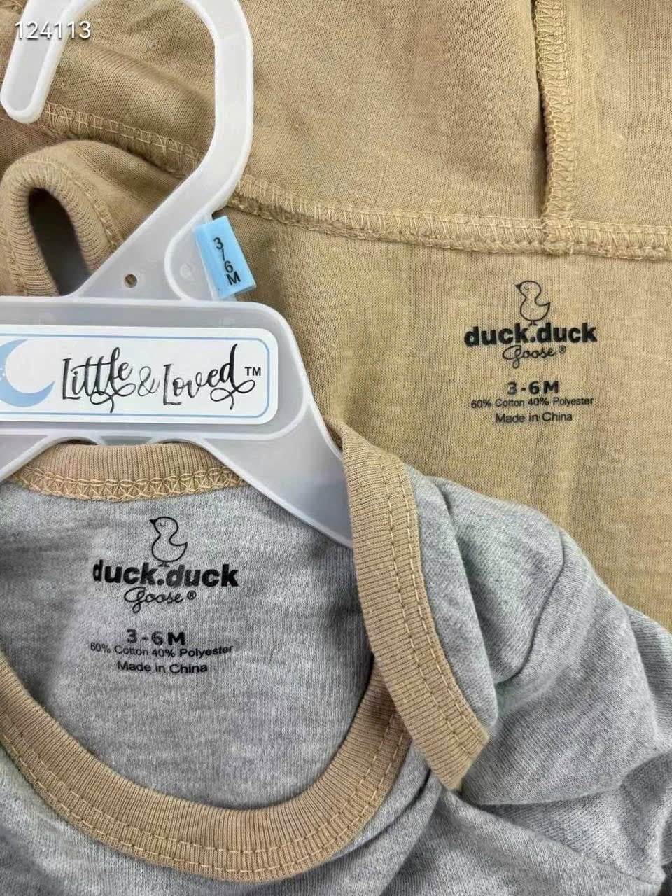 Set 3ct Duck & Duck body+quần+gile chần bông cho bé sơ sinh size 3-9m