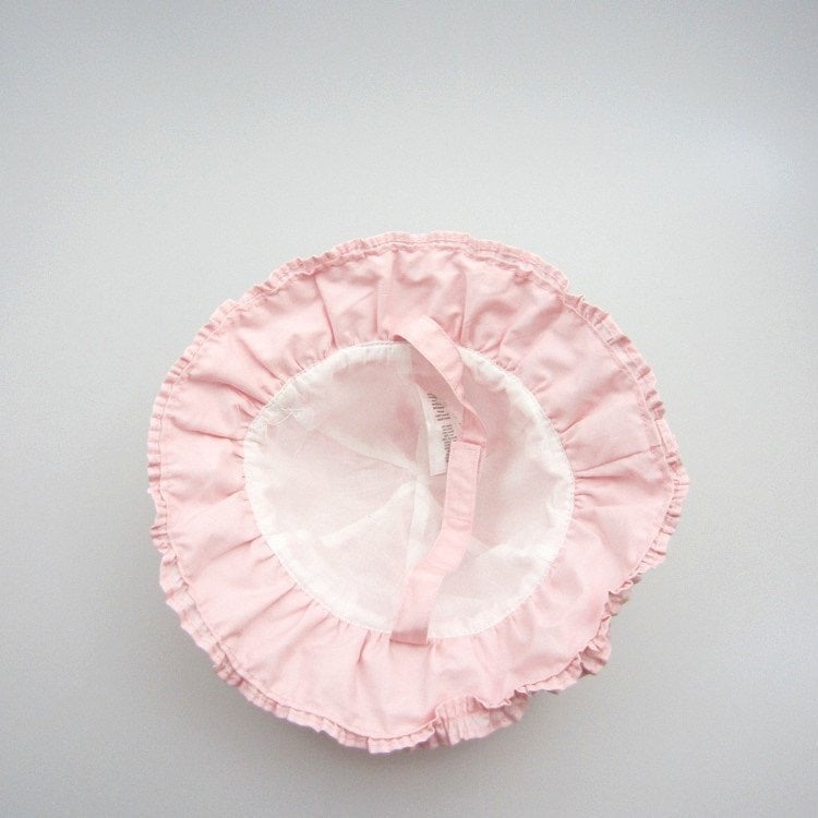 Mũ vải vành Miller màu hồng cam trơn đính nơ