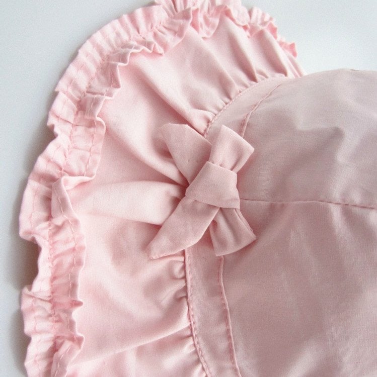 Mũ vải vành Miller màu hồng cam trơn đính nơ