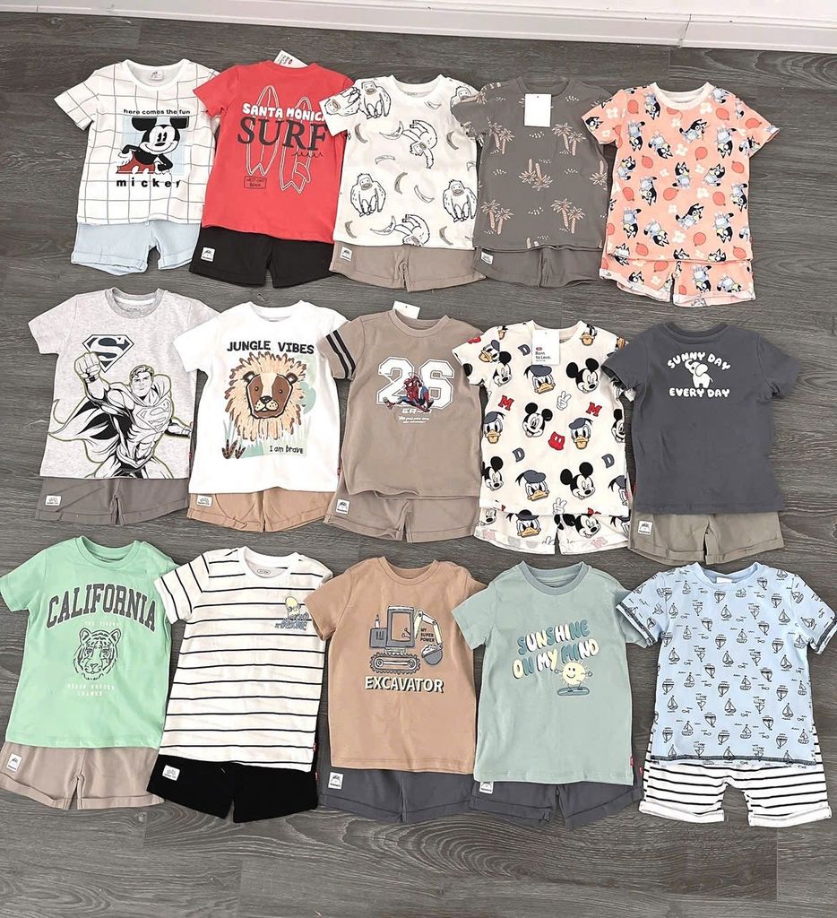 Bộ cotton Muji nhiều màu cho bé trai size 2-5y