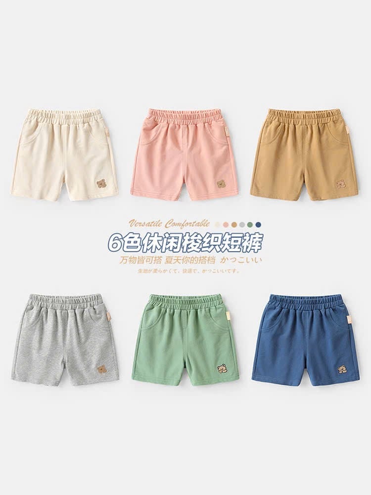 Quần cotton da cá mỏng Cute Panda thêu mặt gấu size 90 - 120