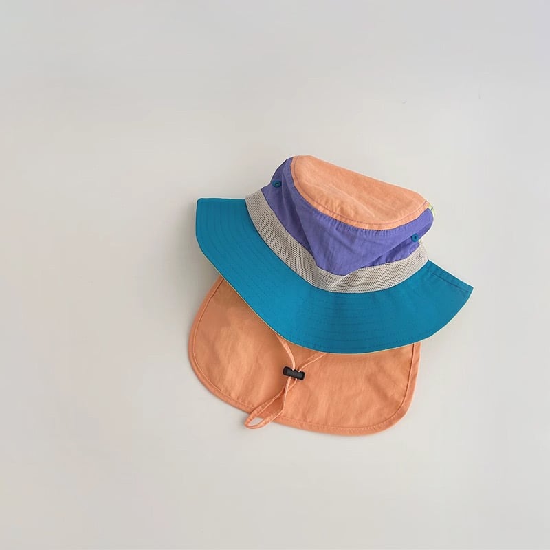 Mũ vành chống nắng phối color block nhiều màu cho bé size 3-6y