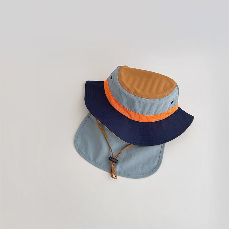 Mũ vành chống nắng phối color block nhiều màu cho bé size 3-6y