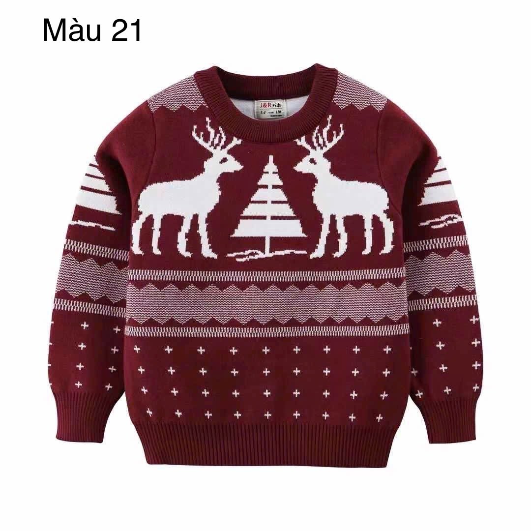Áo len hoạ tiết Noel nhiều màu cho bé size 2-7y
