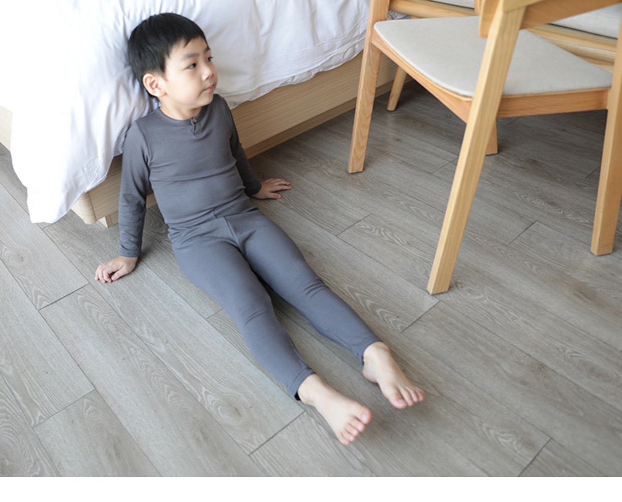 Bộ minkymom cổ tròn có khuy cài chất thun tăm BTBG