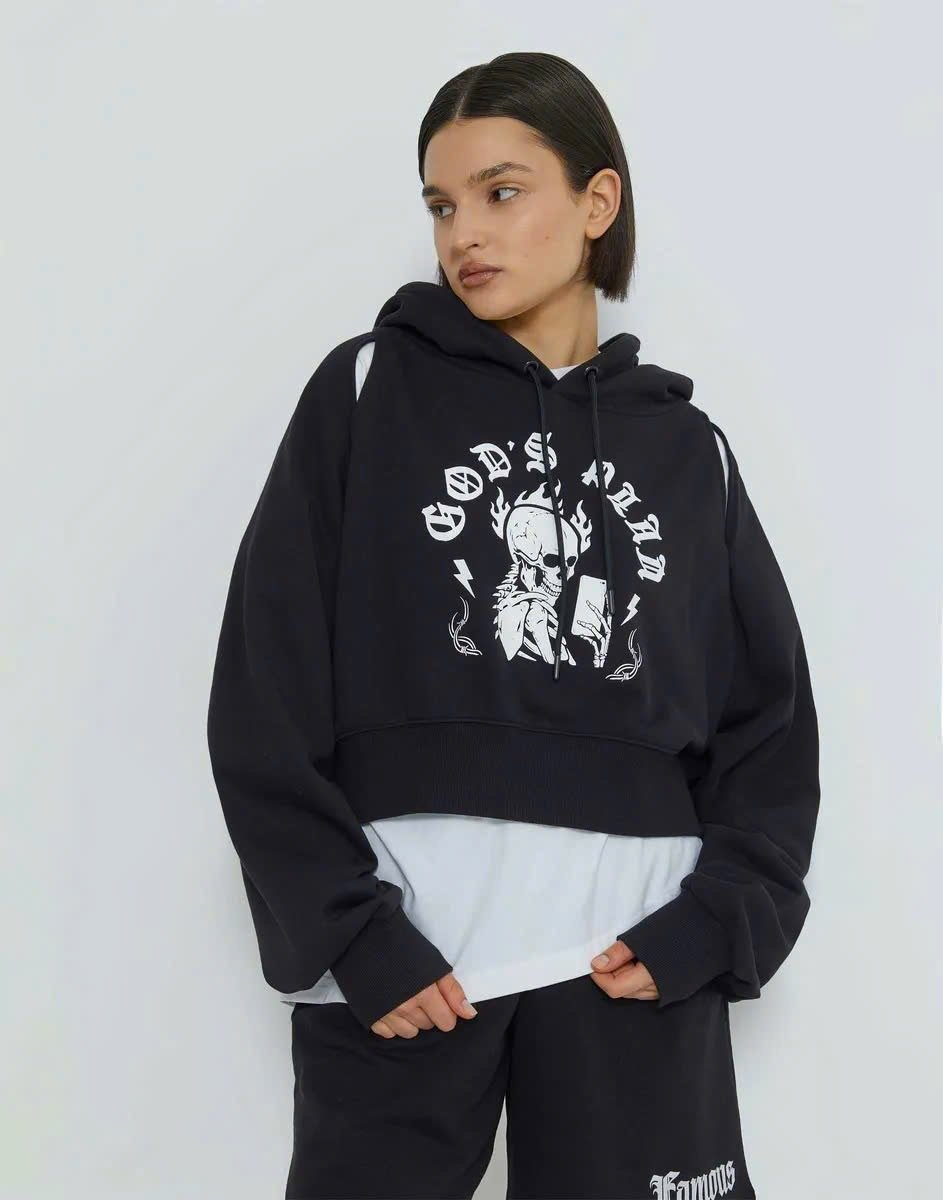 Áo nỉ da cá hoodie Croptop 3 màu bé gái size 8 -18y