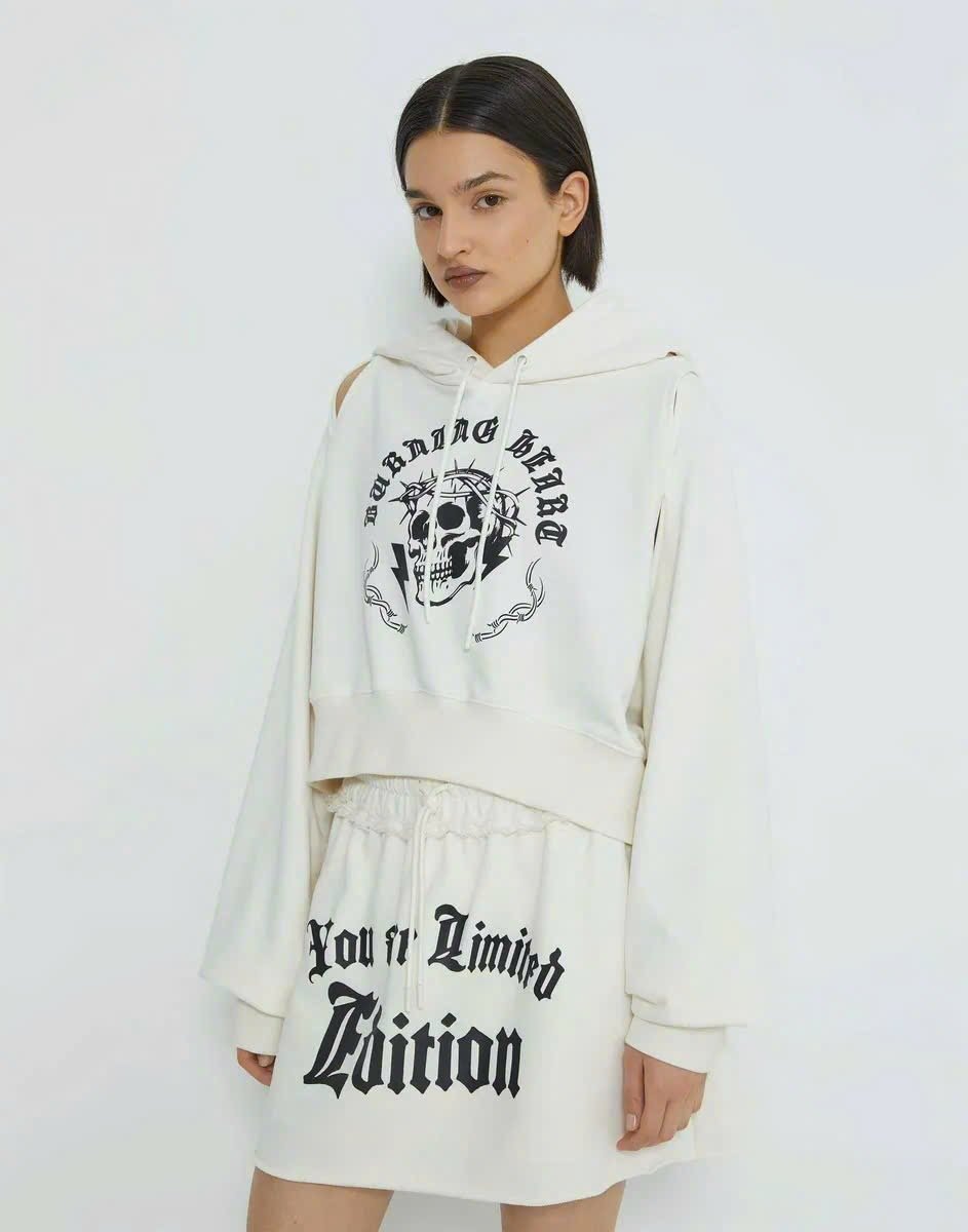Áo nỉ da cá hoodie Croptop 3 màu bé gái size 8 -18y