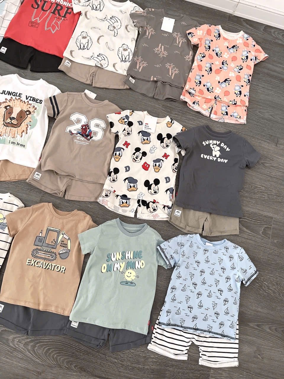 Bộ cotton Muji nhiều màu cho bé trai size 2-5y
