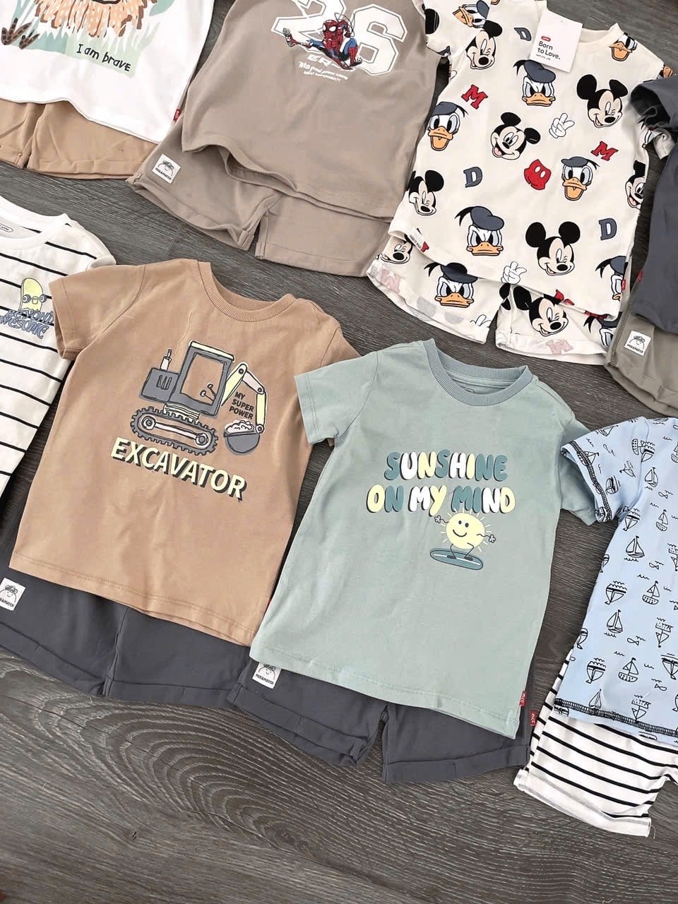 Bộ cotton Muji nhiều màu cho bé trai size 2-5y
