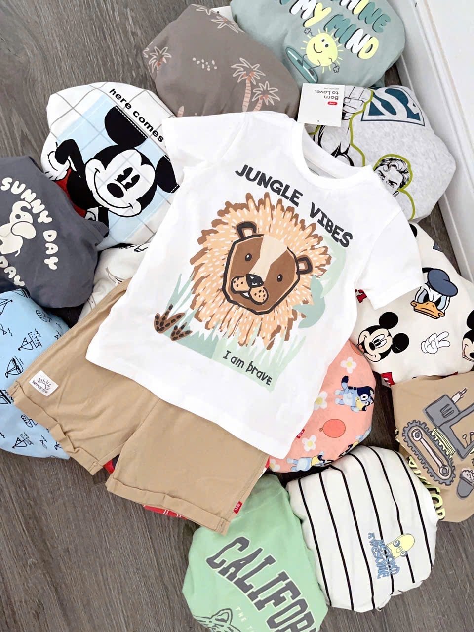 Bộ cotton Muji nhiều màu cho bé trai size 2-5y