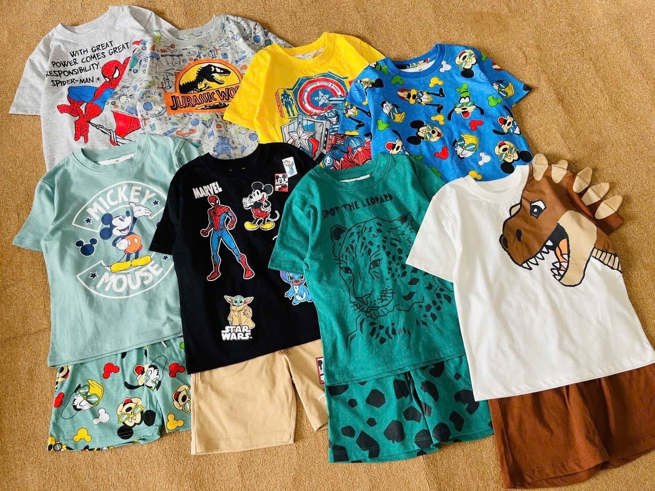 Bộ cotton Hm nhiều mẫu cho bé trai size 2-10y
