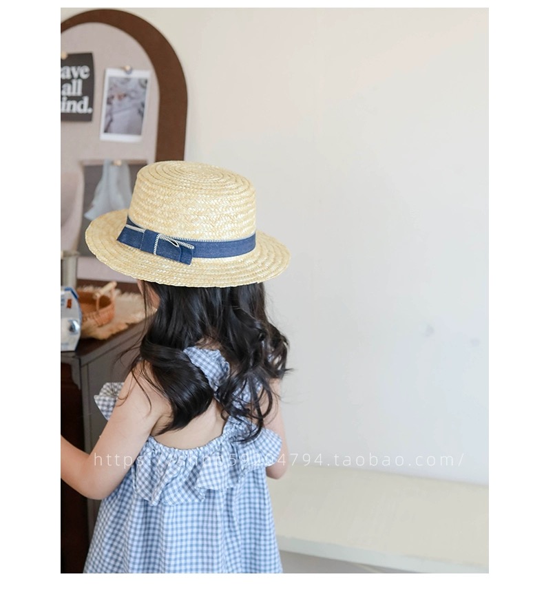 Mũ cói đính nơ 2 màu BG size 2-5y