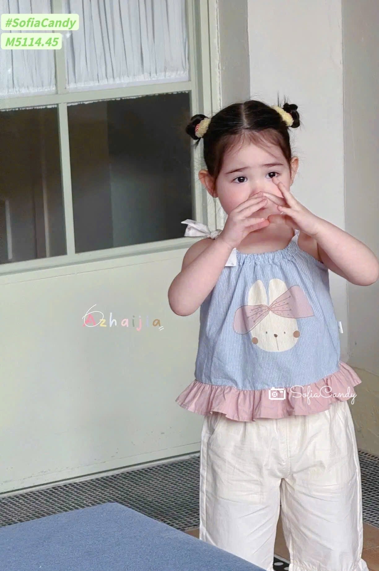 M5114 - Set Mia Kids áo 2 dây phối quần kaki bé gái size 1-10y