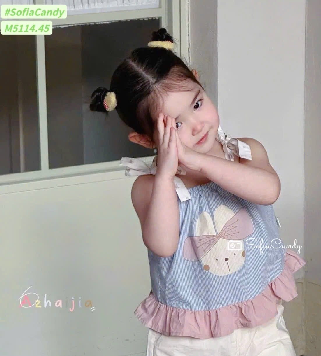 M5114 - Set Mia Kids áo 2 dây phối quần kaki bé gái size 1-10y