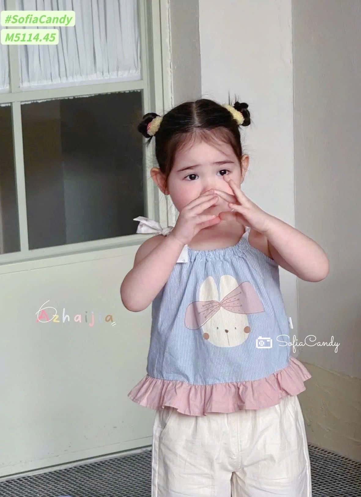 M5114 - Set Mia Kids áo 2 dây phối quần kaki bé gái size 1-10y